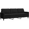 Sofa Sofos komplektas su pagalvėlėmis, 2 dalių, juodas, aksomas