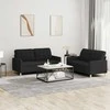 Sofa Sofos komplektas su pagalvėlėmis, 2 dalių, juodas, audinys