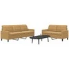 Sofa Sofos komplektas su pagalvėlėmis, 2 dalių, rudas, aksomas
