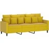 Sofa Sofos komplektas su pagalvėlėmis, 2 dalių, geltonas, aksomas