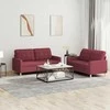 Sofa Sofos komplektas su pagalvėlėmis, 2 dalių, vyno, audinys