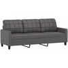 Sofa Sofos komplektas su pagalvėlėmis, 2 dalių, pilkas, dirbtinė oda
