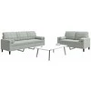 Sofa Sofos komplektas su pagalvėlėmis, 2 dalių, pilkas, aksomas