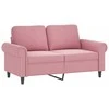 Sofa Sofos komplektas su pagalvėlėmis, 2 dalių, rožinis, aksomas