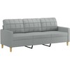 Sofa Sofos komplektas su pagalvėlėmis, 2 dalių, pilkas, audinys
