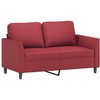 Sofa Sofos komplektas su pagalvėlėmis, 3 dalių, vyno, dirbtinė oda