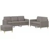 Sofa Sofos komplektas su pagalvėlėmis, 3 dalių, taupe, audinys