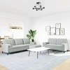 Sofa Sofos komplektas su pagalvėlėmis, 3 dalių, pilkas, aksomas