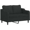 Sofa Sofos komplektas su pagalvėlėmis, 3 dalių, juodas, audinys