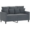 Sofa Sofos komplektas su pagalvėlėmis, 3 dalių, pilkas, aksomas