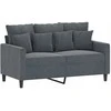 Sofa Sofos komplektas su pagalvėlėmis, 3 dalių, pilkas, aksomas