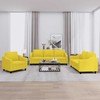 Sofa Sofos komplektas su pagalvėlėmis, 3 dalių, geltonas, audinys