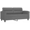 Sofa Sofos komplektas su pagalvėlėmis, 3 dalių, pilkas, audinys