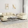Sofa Sofos komplektas su pagalvėlėmis, 3 dalių, kreminis, audinys
