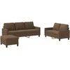 Sofa Sofos komplektas su pagalvėlėmis, 3 dalių, rudas, audinys