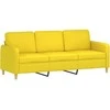 Sofa Sofos komplektas su pagalvėlėmis, 3 dalių, geltonas, audinys