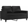 Sofa Sofos komplektas su pagalvėlėmis, 3 dalių, juodas, dirbtinė oda