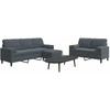 Sofa Sofos komplektas su pagalvėlėmis, 3 dalių, pilkas, aksomas