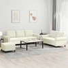 Sofa Sofos komplektas su pagalvėlėmis, 3 dalių, kreminis, aksomas