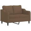 Sofa Sofos komplektas su pagalvėlėmis, 3 dalių, rudas, audinys