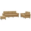 Sofa Sofos komplektas su pagalvėlėmis, 3 dalių, rudas, aksomas