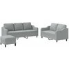 Sofa Sofos komplektas su pagalvėlėmis, 3 dalių, pilkas, audinys