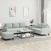 Sofa Sofos komplektas su pagalvėlėmis, 3 dalių, pilkas, aksomas