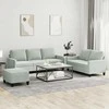 Sofa Sofos komplektas su pagalvėlėmis, 3 dalių, pilkas, aksomas