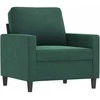 Sofa Sofos komplektas su pagalvėlėmis, 3 dalių, žalias, aksomas
