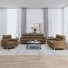 Sofa Sofos komplektas su pagalvėlėmis, 3 dalių, rudas, audinys