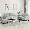 Sofa Sofos komplektas su pagalvėlėmis, 3 dalių, pilkas, aksomas