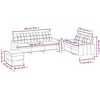 Sofa Sofos komplektas su pagalvėlėmis, 3 dalių, pilkas, dirbtinė oda