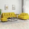 Sofa Sofos komplektas su pagalvėlėmis, 3 dalių, geltonas, aksomas