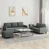 Sofa Sofos komplektas su pagalvėlėmis, 3 dalių, pilkas, audinys