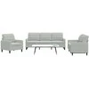 Sofa Sofos komplektas su pagalvėlėmis, 3 dalių, pilkas, aksomas
