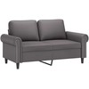 Sofa Sofos komplektas su pagalvėlėmis, 3 dalių, pilkas, dirbtinė oda