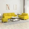 Sofa Sofos komplektas su pagalvėlėmis, 3 dalių, geltonas, audinys