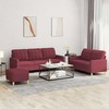 Sofa Sofos komplektas su pagalvėlėmis, 3 dalių, vyno, audinys