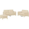 Sofa Sofos komplektas su pagalvėlėmis, 3 dalių, kreminis, audinys