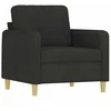 Sofa Sofos komplektas su pagalvėlėmis, 3 dalių, juodas, audinys