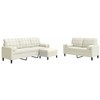 Sofa Sofos komplektas su pagalvėlėmis, 3 dalių, kreminis, aksomas