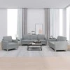 Sofa Sofos komplektas su pagalvėlėmis, 3 dalių, pilkas, audinys