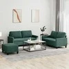 Sofa Sofos komplektas su pagalvėlėmis, 3 dalių, žalias, aksomas