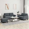 Sofa Sofos komplektas su pagalvėlėmis, 3 dalių, pilkas, aksomas