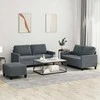 Sofa Sofos komplektas su pagalvėlėmis, 3 dalių, pilkas, aksomas
