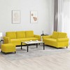 Sofa Sofos komplektas su pagalvėlėmis, 3 dalių, geltonas, aksomas