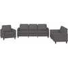 Sofa Sofos komplektas su pagalvėlėmis, 3 dalių, pilkas, dirbtinė oda