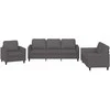 Sofa Sofos komplektas su pagalvėlėmis, 3 dalių, pilkas, dirbtinė oda