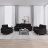 Sofa Sofos komplektas su pagalvėlėmis, 3 dalių, juodas, audinys