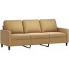 Sofa Sofos komplektas su pagalvėlėmis, 3 dalių, rudas, aksomas